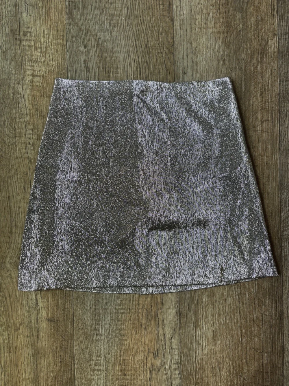 H&M Metallic Silver Mini Skirt